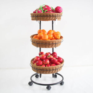 193033 willow baskets merchandise rack China factory, fruits display