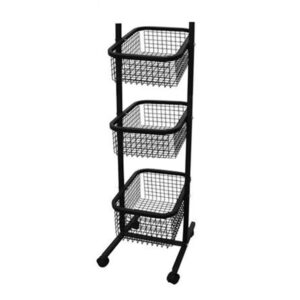 Mobile Wire Tiered Basket Stand China Factory Customized